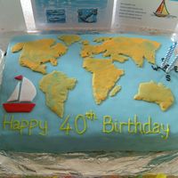 World Map stylised map of the world for sailing husband