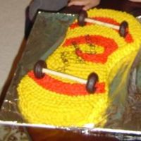 Skateboard made this for my nephew's 7th bday. The icing is whipped pudding.