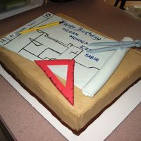 Architect Birthday Cake This one is for an architect friend. Chocolate espresso cake with swiss meringue buttercream and fondant decoration.