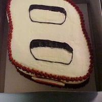 Tahlor Birthday This is a chocolate fudge cake with buttercream icing. He loves Dale Earnhart Jr