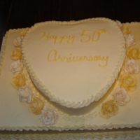 50Th Anniversary Cake Chocolate, White and Cinnamon Swirl Cake with Cream cheese icing and gumpaste flowers