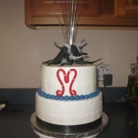 30Th Birthday Cake. Almond cake with buttercream icing.