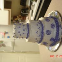 Birthday Cake I used a 2", 3", and 4" white cake. I frosted it with butter cream icing. I used 2 point tip (I think), plus I filled each...