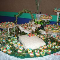 Years Of Blossom!! I made 250 yellow cupcakes w/butter cream frosting. There are different colored flowers and butterfly made out of royal icing. The center...