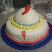 30Th Birthday Fiesta Sombrero Pound cake, fresh strawberry filling, buttercream coating under MMF fondant. Fondant chili pepper d&eacute;cor.