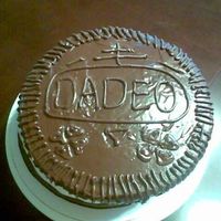 Love My Dadeo i made 2 9" chocolate cakes and covered them with a dark chocolate sour creamicing, the center of the oreo is buttercream icing with...