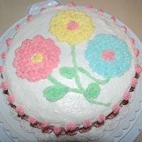 Wilton Course I This is my first cake from Wilton's Course I. I made this cake only in the second class. What fun it was. Can't wait to do more...