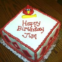 St Louis Cardinal Birthday 10 in Chocolate w/fondant accents