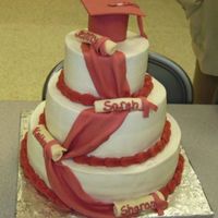 Master's Graduation 12, 9, and 6 in lemon and vanilla w/buttercream and fondant accents