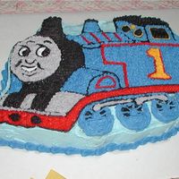 Thomas The Train Birthday Cake This is a close up of Thomas the train made using the Thomas pan for my son's birthday.