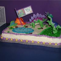 Dinosaur Birthday Cake Used toy dinosaurs and M-n-M's to help decorate this for my son's Birthday