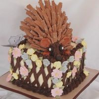 Porcupine The porcupine is a chocolate cake, baked in Wilton's Mini Wondermold pans. It's covered with chocolate frosting, fondant eyes,...