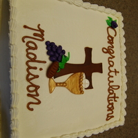 First Communion Cake This was made for a friend's daughter. BC w/ fondant accents.
