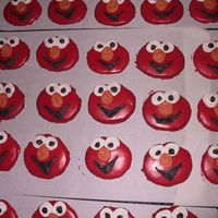 Elmo Cookies and oh so many there were!!! I think I made close to 300 elmo cookies! I still don't know why?!!?!?!?