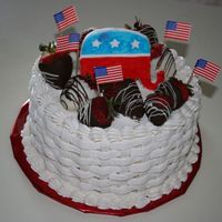 Republican White Cake Here's the white version of the chocolate cake I just posted done for a fund raiser for a Republican candidate running for JP in our...