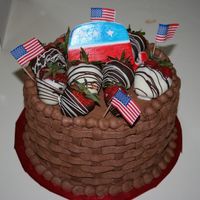 Godiva Chocolate Republican Cake This cake was done for a local candidate who's running for JP. I donated this and a white cake just like it for the auction. This is a...