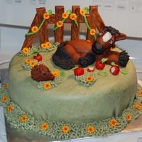 Horse Cake All figures are fondant. Cake is covered with MMF. I like the darker horse better than the one in the inspiriation cake by Maisie Parrish,...