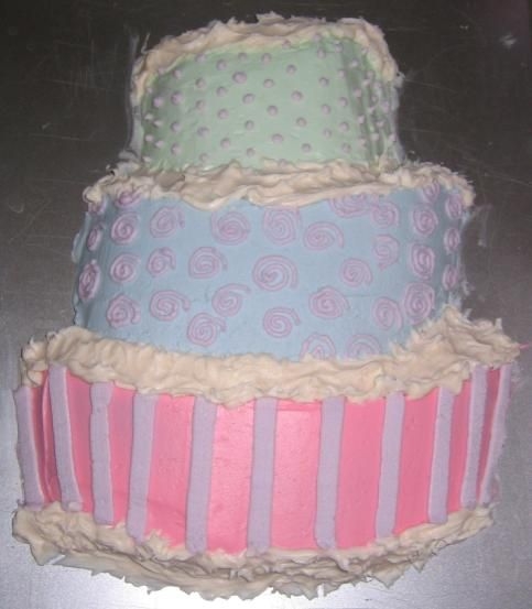 Topsy Turvy Pan this is the first shaped cake that i made...i always use the 8" round pan for my practice cakes...i couldn't smooth out the icing...