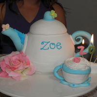 Teapot My first attempt at a 3D cake for my daughters 9th birthday "tea party" it was Chocolate Fudge covered with Fondant. Handle and...