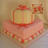 Pink Christening A pink version of the blue baby rattle cake.