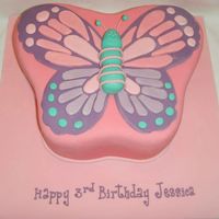 Butterfly Cake Sponge with sugarpaste. Butterfly body is sugarpaste, shamelessly copied from Angie Mosher (aka lexi55033) I could not resist, it was just...