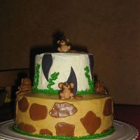 Monkey Themed First Birthday Cake I was inspired by a couple of jungle themed cakes on this site for this cake. I made the birthday boy a banana shaped smash cake to...