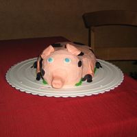 Here Piggy Piggy! I made this for an 11 year old girl's birthday party, she loves pot-bellied pigs and had actually raised a few. She wanted this cake...