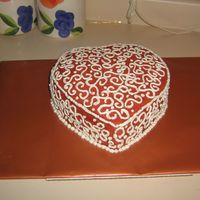 Pretty Heart I made this for a friend's Bunco Friday, its a chocolate sour cream cake, with chocolate butter cream frosting with a splash of...