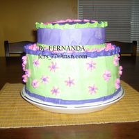 Sweet 16 Cake SWEET SIXTEEN CAKE, GREEN, PURPLE AND PINK, FLOWERS MADE USING TIP # 2D