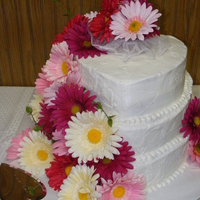 Wedding Cake Only my 2nd wedding cake. Choc and white cakes with buttercream, friend did not want any fondant.