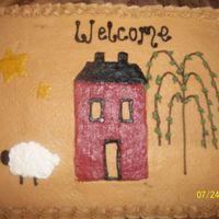 Shaker House 1/4 sheet, chocolate. All buttercream made for a friend having an open house at a little country store debuting things she was making.