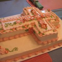 Baby Dedication Cake I made three of these sheet cakes for the baby dedication service at my church - one in pink, one in blue, and one in all white. I used a...