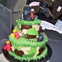 Turkey Hunter This is by far one of my most favorite Grooms Cake. The large turkey is a ball hitch cover and the little turkey is an antenna topper. The...