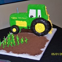 John Deere The bride wanted a stand up John Deere tractor with a Corn field.