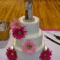 Buttercream Bands All buttercream with buttercream bands. Flowers were from Bride