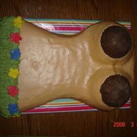 Luau Girl W/ Coconut Top Made this cake for a 30th Luau themed birthday party. Cake is vanilla, frosting is buttercream coconut top was molded from chocolate and...