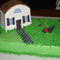 House MAde this for a 80th birthday party. Buttercream w/ fondant accents.