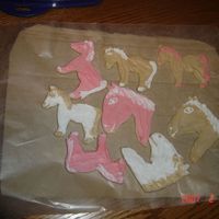 Happy Horse Cookies Sugar cookies w/ powdered sugar icing. I made these for my daughter's preschool class.