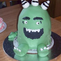 Monster Cake This was for a 1st birthday and was made to match the monster on the birthday decorations.