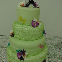 Green Butterfly Cake This cake is a 6", 8", 10", and 12" cake with vanilla and strawberry swirled cake and strawberry flavored buttercream...