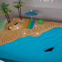 Buried In The Sand Birthday Made this cake for a friend's 1st birthday party. For the sand I used a box of graham cracker crumbs that I found in the super market...