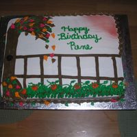 P1010271.jpg This is a fall birthday cake I did for a friend. Sadly this was Rene's last Birthday she past away at the age of 36 with ovarian...