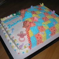 Double The Trouble This is the same as my other baby cakes just that it was for twins, I had alot of fun with this!