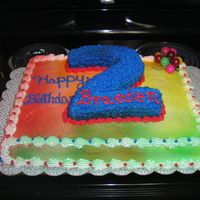 Turning 2 I made this for a little boy turning 2, I cut the number out and placed it on top of the stationary cake then decorated with boy colors to...