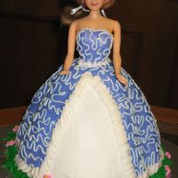 My 1St Doll Cake All buttercream. Will try part fondant next time for dress bodice.