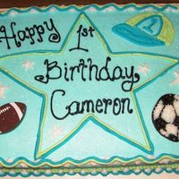 Boys First Birthday Cake Matched cake up with the party napkin and ideas from CC. All BC. Also made a 3D baseball cake but forgot to take a pic of it.