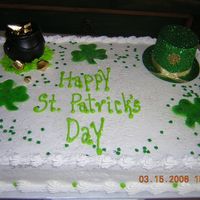 St Patties Day Cake Just something I came up with for St Patties day, I used a shamrock cookie cutter then airbrushed the inside green. The hat and kettle I...