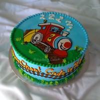 Two Two Train Cake FBCT on top, all buttercream. Idea was from a party plate.