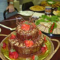 Cholcolate With Carmal Drizzle And Strawberries 