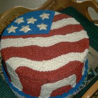 Draped Flag Draped Flag. 3 tier with one blue and red layer.